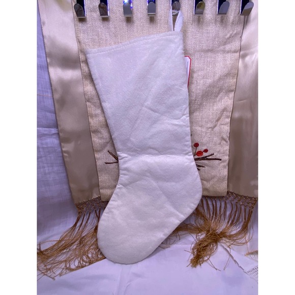 Christmas Stocking, The Bon-Ton Store, New , White with Colorful Felt appliques - Picture 8 of 11